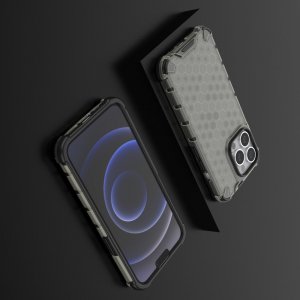 Honeycomb противоударный матовый чехол для iPhone 13 Pro - Черный