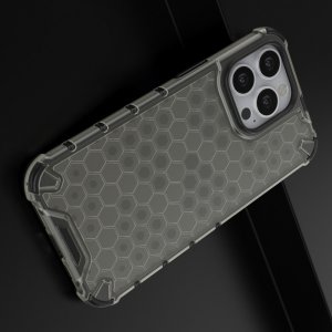 Honeycomb противоударный матовый чехол для iPhone 13 Pro - Черный