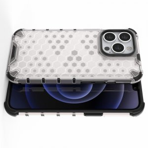Honeycomb противоударный матовый чехол для iPhone 13 Pro - Серый