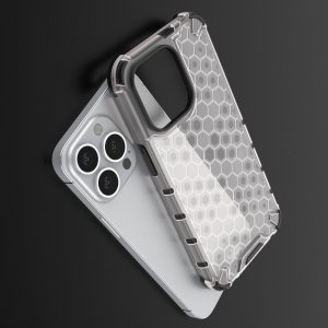 Honeycomb противоударный матовый чехол для iPhone 13 Pro - Серый