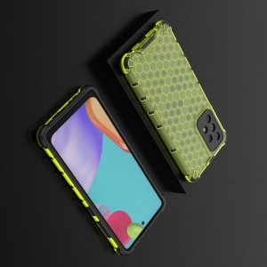 Honeycomb противоударный матовый чехол для Samsung Galaxy A52 - Зеленый
