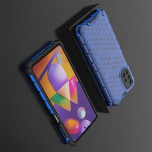 Honeycomb противоударный матовый чехол для Samsung Galaxy M31s - Синий