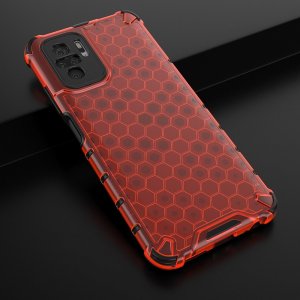 Honeycomb противоударный матовый чехол для Xiaomi Redmi Note 10 - Красный