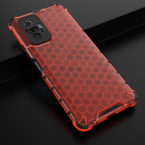Honeycomb противоударный матовый чехол для Xiaomi Redmi Note 10 Pro - Красный