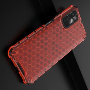 Honeycomb противоударный матовый чехол для Xiaomi Redmi Note 10T / POCO M3 PRO - Красный