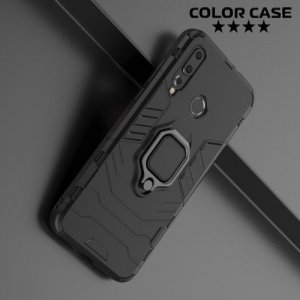 Hybrid Armor Ring Противоударный защитный двухслойный чехол с кольцом под палец подставкой держателем для Huawei nova 4 Черный