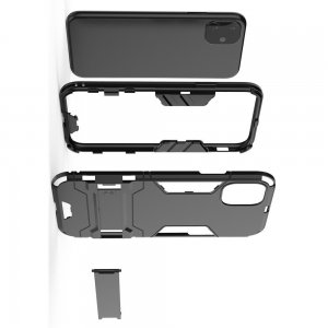 Hybrid Armor Ударопрочный чехол для iPhone 11 с подставкой - Черный