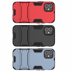 Hybrid Armor Ударопрочный чехол для iPhone 12 с подставкой - Красный
