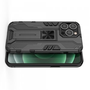 Hybrid Armor Ударопрочный чехол для iPhone 13 Pro Max с подставкой - Черный