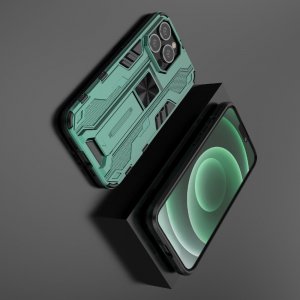 Hybrid Armor Ударопрочный чехол для iPhone 13 Pro Max с подставкой - Зеленый