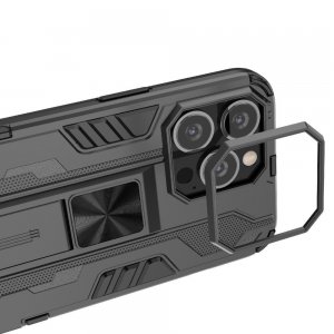 Hybrid Armor Ударопрочный чехол для iPhone 13 Pro с подставкой - Черный