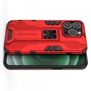 Hybrid Armor Ударопрочный чехол для iPhone 13 Pro с подставкой - Красный