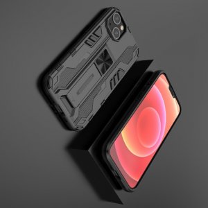 Hybrid Armor Ударопрочный чехол для iPhone 13 с подставкой - Черный