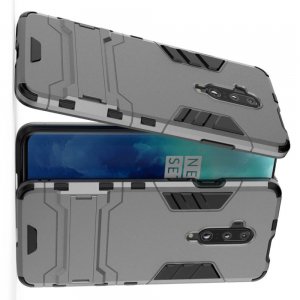 Hybrid Armor Ударопрочный чехол для OnePlus 7T Pro с подставкой - Серый