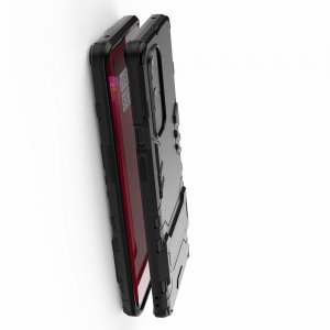Hybrid Armor Ударопрочный чехол для OnePlus 9 Pro с подставкой - Черный