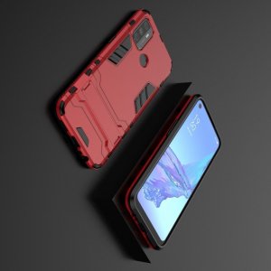 Hybrid Armor Ударопрочный чехол для Oppo A53 (2020) с подставкой - Красный