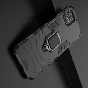 Hybrid Armor Ударопрочный чехол для Oppo A72 с подставкой - Черный
