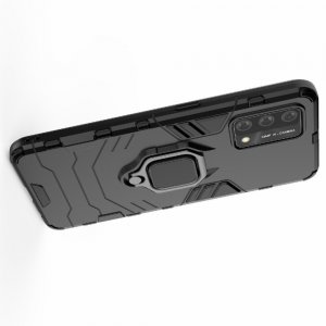 Hybrid Armor Ударопрочный чехол для Oppo A74 с подставкой - Черный