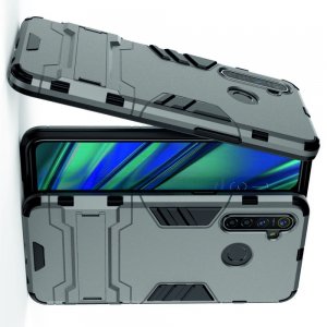 Hybrid Armor Ударопрочный чехол для OPPO Realme 5 Pro с подставкой - Серый