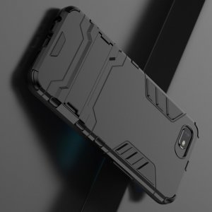 Hybrid Armor Ударопрочный чехол для OPPO Realme C2 с подставкой - Черный