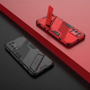 Hybrid Armor Ударопрочный чехол для Oppo Reno 5 с подставкой - Красный
