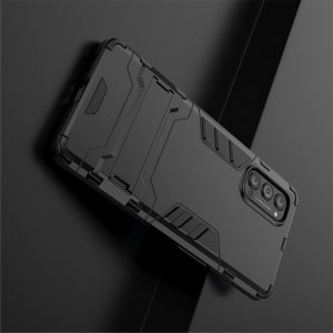 Hybrid Armor Ударопрочный чехол для Oppo Reno4 Pro 5G с подставкой - Черный