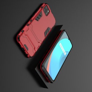 Hybrid Armor Ударопрочный чехол для Realme C11 с подставкой - Красный