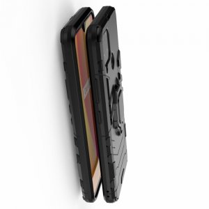 Hybrid Armor Ударопрочный чехол для Realme C15 с подставкой - Черный