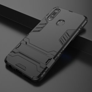 Hybrid Armor Ударопрочный чехол для Samsung Galaxy A20s с подставкой - Черный