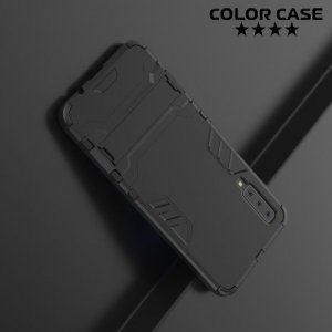 Hybrid Armor Ударопрочный чехол для Samsung Galaxy A7 2018 SM-A750F с подставкой - Черный
