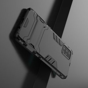 Hybrid Armor Ударопрочный чехол для Samsung Galaxy A71 с подставкой - Черный