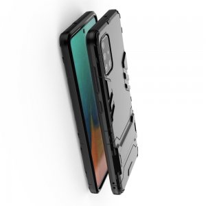Hybrid Armor Ударопрочный чехол для Samsung Galaxy A71 с подставкой - Черный