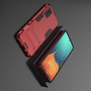 Hybrid Armor Ударопрочный чехол для Samsung Galaxy A71 с подставкой - Красный