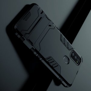 Hybrid Armor Ударопрочный чехол для Samsung Galaxy M30s с подставкой - Черный