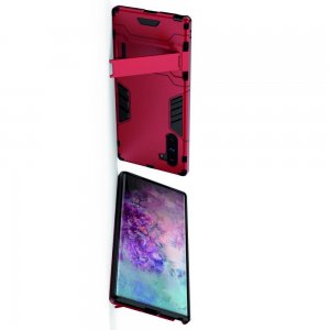 Hybrid Armor Ударопрочный чехол для Samsung Galaxy Note 10 с подставкой - Красный