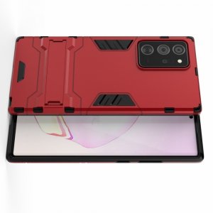 Hybrid Armor Ударопрочный чехол для Samsung Galaxy Note 20 Ultra с подставкой - Красный