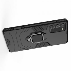 Hybrid Armor Ударопрочный чехол для Samsung Galaxy Note 20 с подставкой - Черный