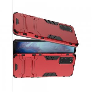 Hybrid Armor Ударопрочный чехол для Samsung Galaxy S20 Plus с подставкой - Красный