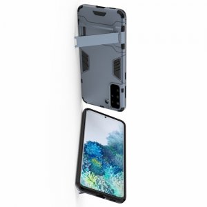 Hybrid Armor Ударопрочный чехол для Samsung Galaxy S21 Plus / S21+ с подставкой - Синий