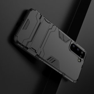 Hybrid Armor Ударопрочный чехол для Samsung Galaxy S21 с подставкой - Черный