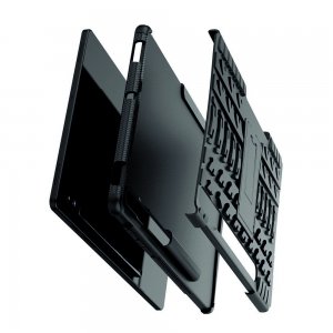 Hybrid Armor Ударопрочный чехол для Samsung Galaxy Tab S6 SM-T865 SM-T860 с подставкой - Черный