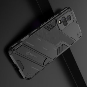 Hybrid Armor Ударопрочный чехол для Vivo v21 с подставкой - Черный