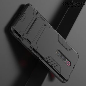 Hybrid Armor Ударопрочный чехол для Xiaomi Mi 9T с подставкой - Черный