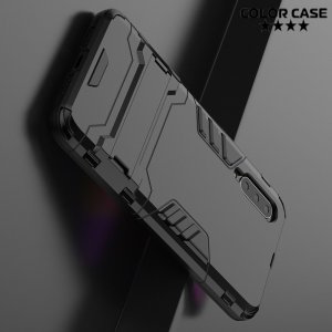 Hybrid Armor Ударопрочный чехол для Xiaomi Mi 9 lite с подставкой - Черный