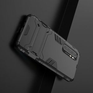 Hybrid Armor Ударопрочный чехол для Xiaomi Mi Note 10 Lite с подставкой - Черный