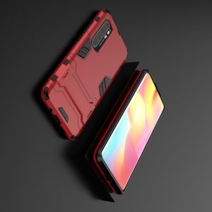 Hybrid Armor Ударопрочный чехол для Xiaomi Mi Note 10 Lite с подставкой - Красный