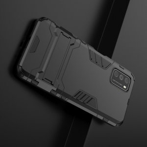 Hybrid Armor Ударопрочный чехол для Xiaomi Poco M3 с подставкой - Черный
