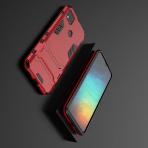 Hybrid Armor Ударопрочный чехол для Xiaomi Redmi 9C с подставкой - Красный