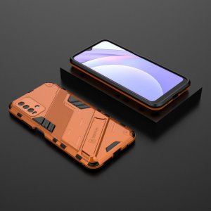 Hybrid Armor Ударопрочный чехол для Xiaomi Redmi 9T с подставкой - Оранжевый