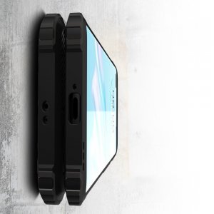 Hybrid двухкомпонентный противоударный чехол для Huawei P40 Pro - Черный